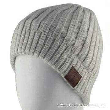 Bluetooth beanie with knit audio headphone beanie with more than 7-hours playtime